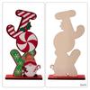 Handcrafted Wooden Christmas Gingerbreads Man And Rudolph Reindeers Decoration For Festival Home Office Tabletop Display