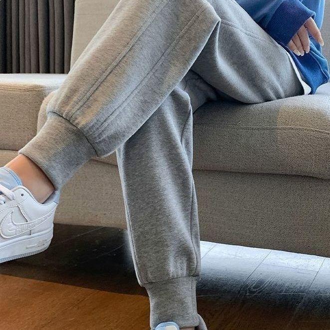 

2026 Women s Casual Elastic Waist Harem Cropped Sweatpants - Spring/Autumn Solid Color M (100-115 lbs)