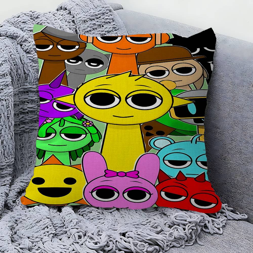 Cartoon S-Sprunki Pattern Cushion Cover Decorative Pillow Sofa Home Decor Case Pillow Cases