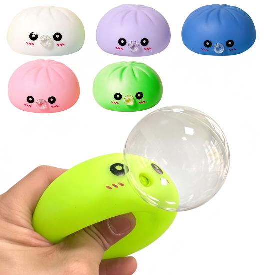 Cartoon Expression Bubble Dumpling Toy Stress Relief Steamed Bun Squeeze Fidget Toy Hand Relaxation Decompression Tool