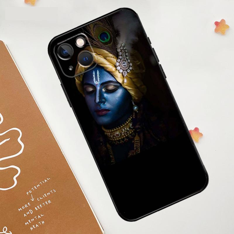 Indian God Lord Krishna Case For iPhone 16 15 14 13 12 11 17 Pro Max Mini 16e 15 16 Plus 17 Air Funda Cover
