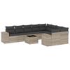 VidaXL Salon de Jardin avec Coussins 10 pcs, Canapés de Terrasse, Ensemble de Meubles de Patio, Mobilier d'Extérieur, Gris 3255389