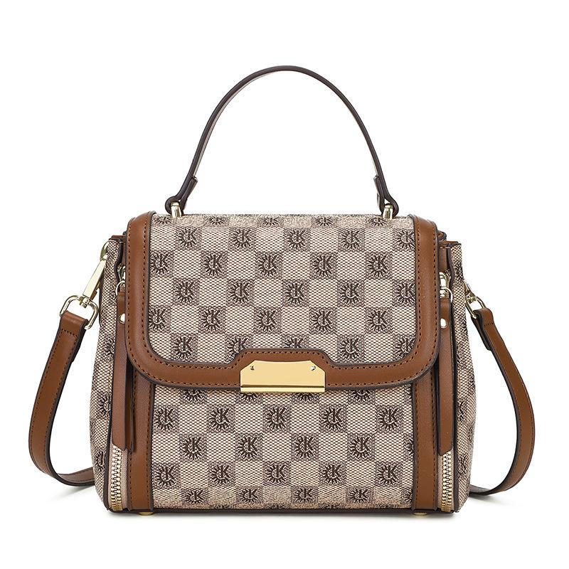 Korean New Light Luxury Textured Bag Fashionable Crossbody Small Square Bag Versatile Women's Leather Pattern One Shoulder Handbag