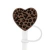 2Pcs Sweet Heart Leopard Print Silicone Straw Cap Dustproof Splashproof Rainbow Straw Cover Tips Straw Decoration For 7-8mm