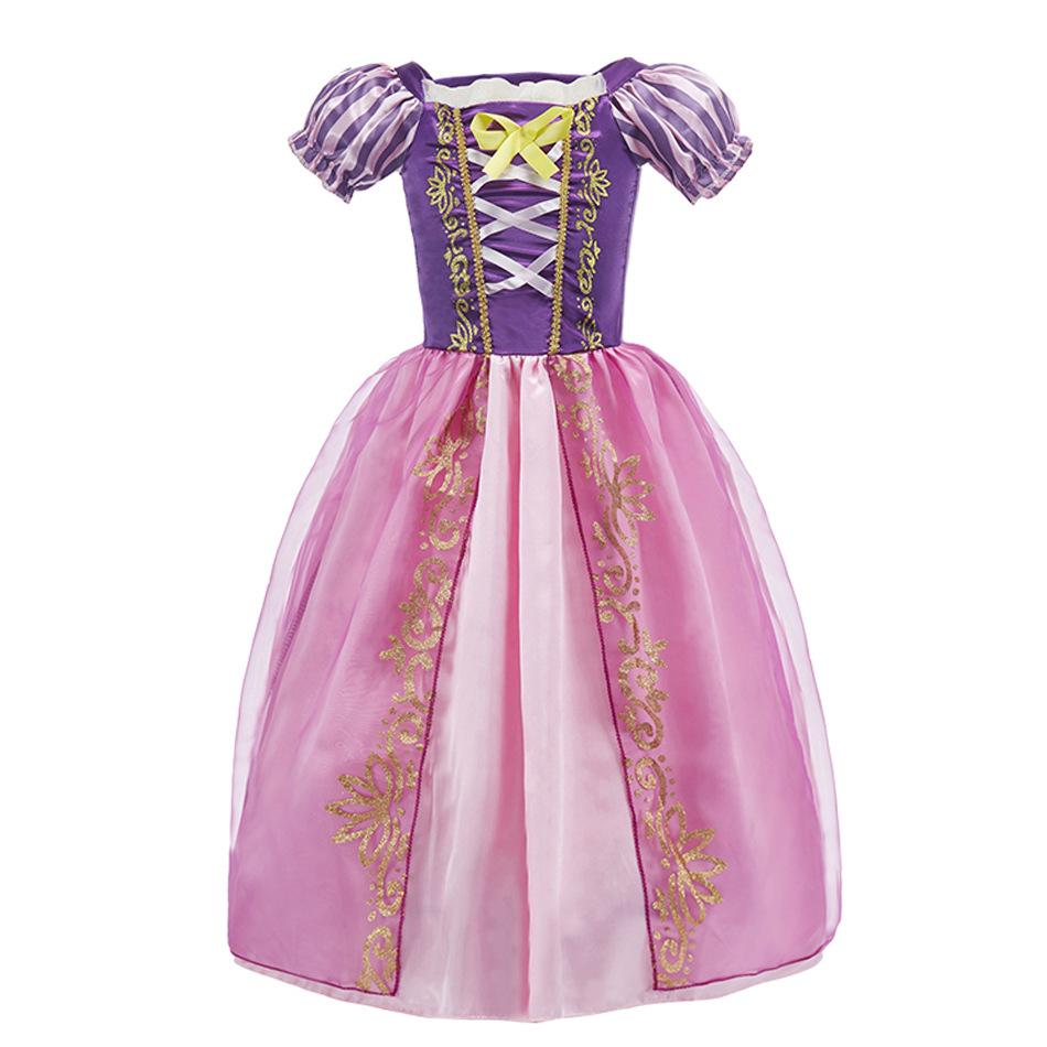 Girls Cosplay Frozen Elsa Anna Dress Children Rapunzel Jasmine Mermaid Princess Carnival Kids Pageant Disguise Costume