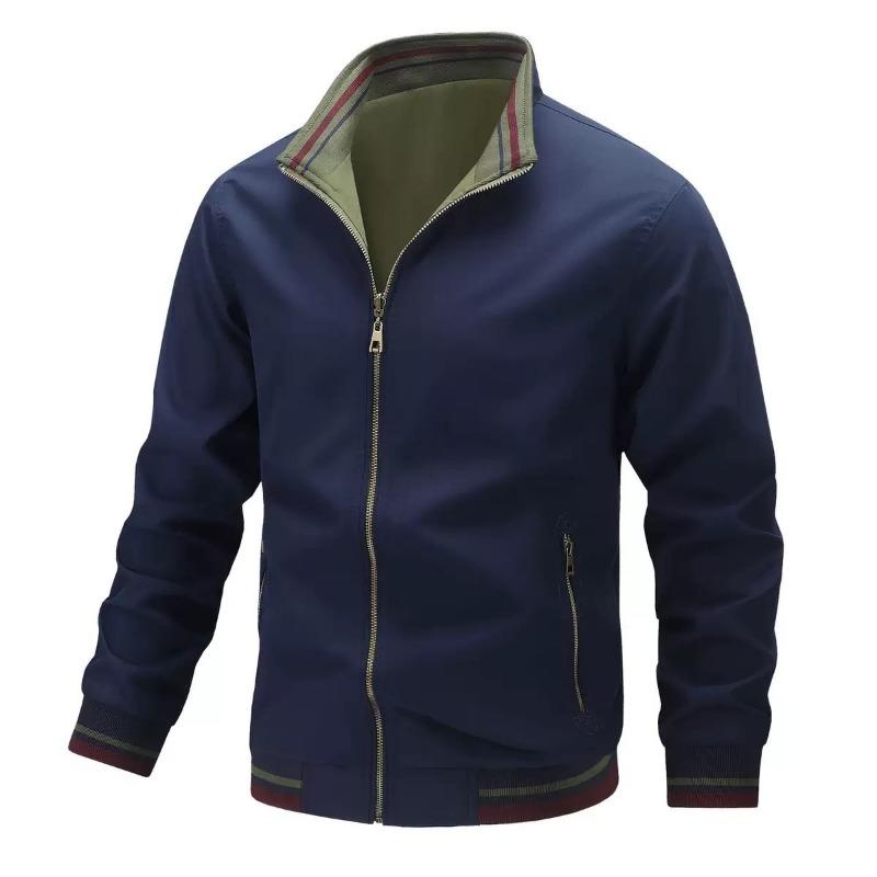 Men S Reversible Jacket Stand Collar Loose Casual Sport Coat