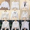 Girls' White Long Sleeve Lace Shirt - Spring/Autumn Student Uniform & Performance Costume