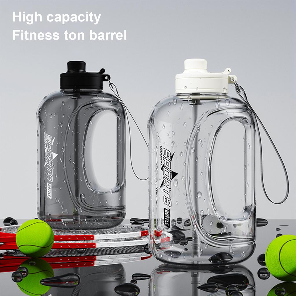 Large Capacity Sports Water Bottle with Straw Outdoor Fitness Portable Water Cup Leak-Proof