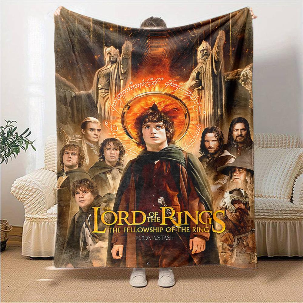 1pc Lord of the Rings Fellowship of the Ring Flannel Blanket Soft Warm Throw for Home, Office, Travel, All-Season Cozy Bedding Gift L1380