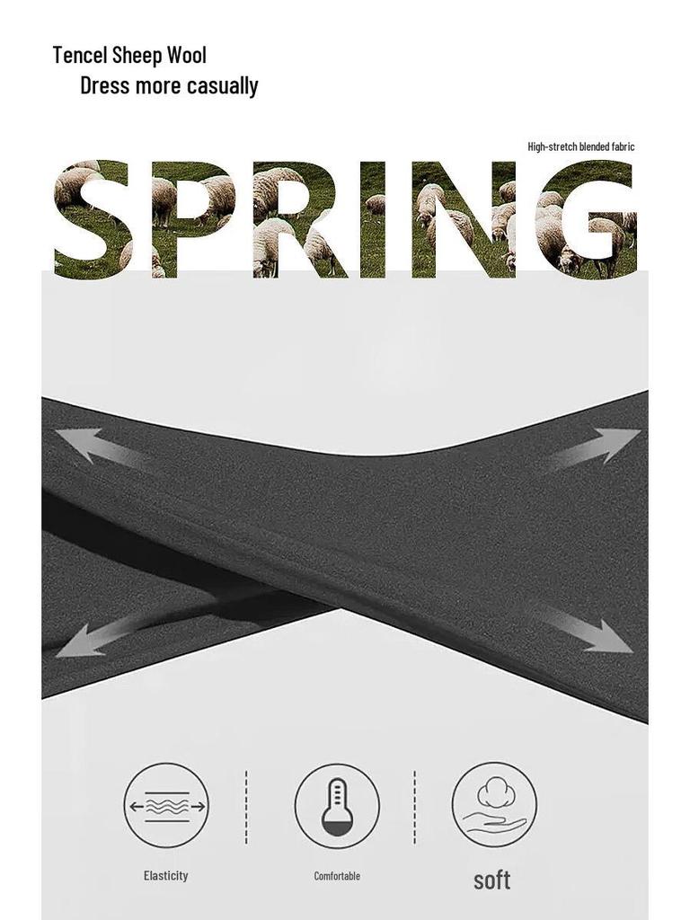 Men's Plush Thickened Straight-Leg Business Casual Pants