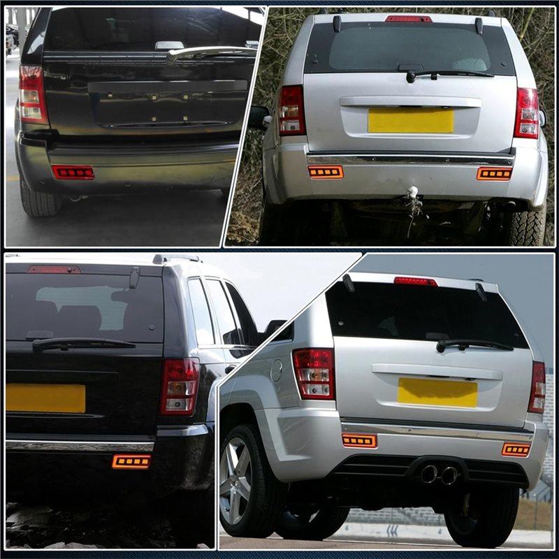 Sequential Turn Signal Brake Light For Jeep Grand Cherokee 2005-2010 Rear Bumper Reflector Light Accessories-L94A