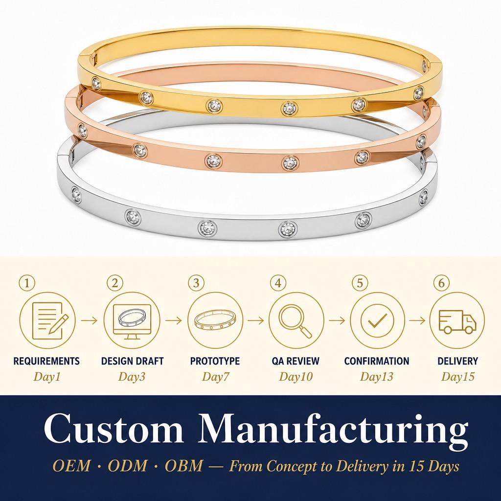 Best Seller 2026 Personalized Women Jewellery  Custom Stainless Steel 18K Gold Plated Zircon Love Bangles Bracelets