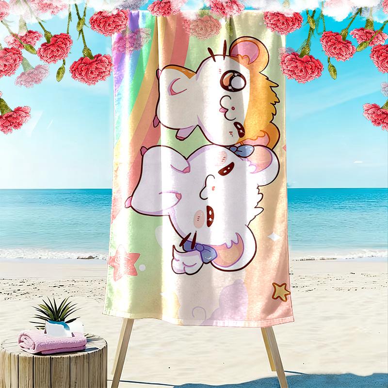 Hamtaro2 Print Beach Towel, Large Soft Quick Dry Towel for Beach Camping Swimming