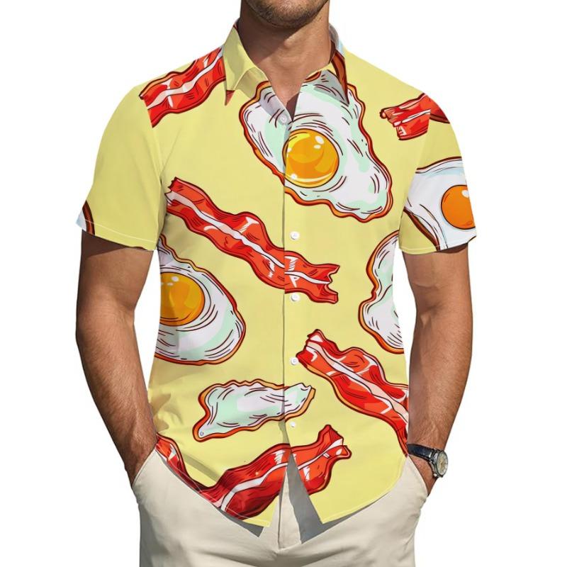 

Мужская повседневная пляжная рубашка с коротким рукавом и золотым фоном в горошек XS