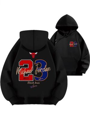 2025 Qiao Bangzhu #23 Bulls Wizards Basketball Hoodie - Loose Fit, Thick Velvet
