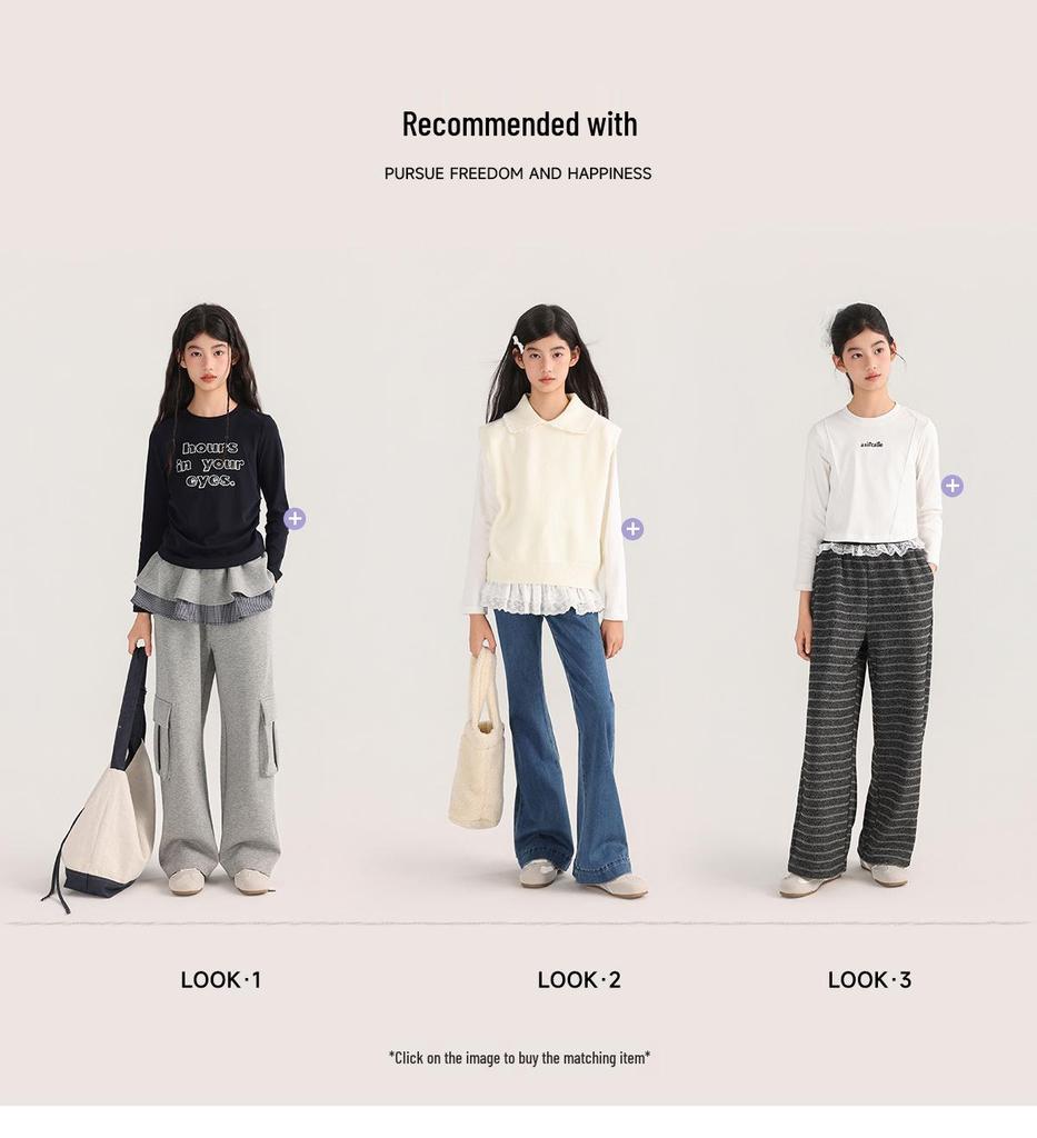 Tao Town Girls' 2025 Stylish Two-Piece Look Jumpsuit for Autumn/Spring