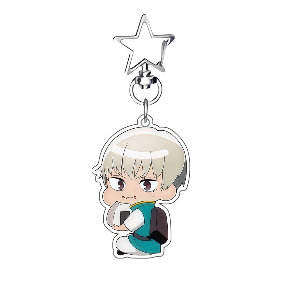 Anime Acrylic Keychain for Jjk Gojo Satoru Inumaki Toge Panda Itadori Yuji Self-Made Acrylic Key Buckle Q Version Bag Pendant