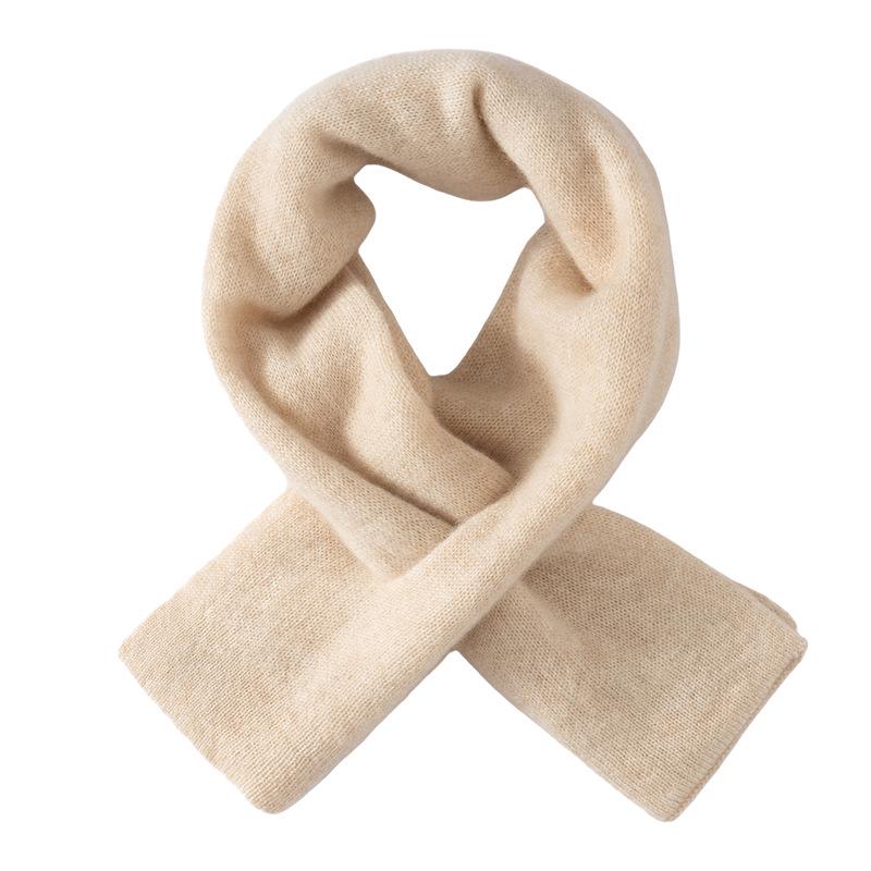Women's 100% Cashmere Color Block Knit Scarf – Warm, Fashionable, Versatile Neck Gaiter for Autumn and Winter