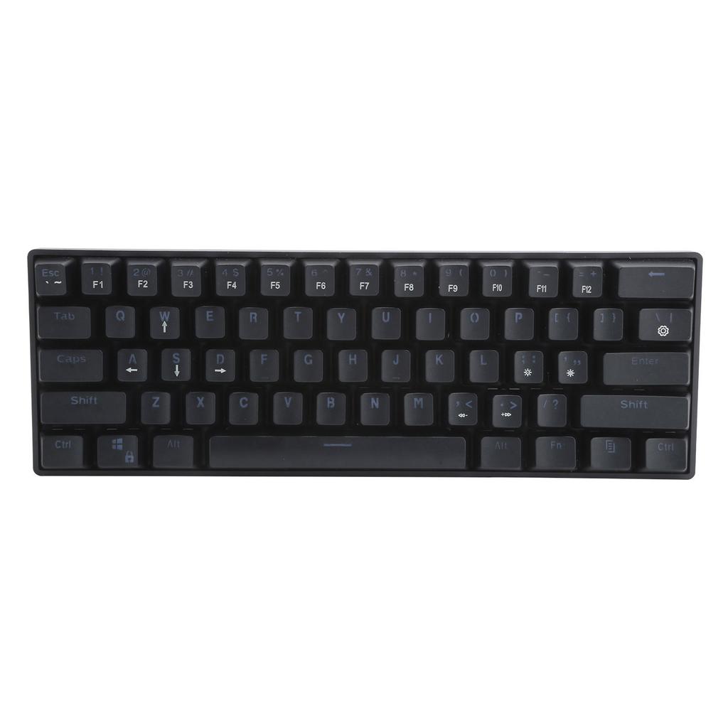 61 Key Wired Mechanical Keyboard LED Backlit Gaming Keyboard with Blue Switch for Computer