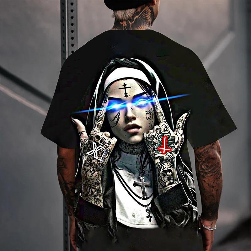 Gothic Style Men's T-shirt Horror Skull 3D Print Kids Tees Fashion Men Women Short Sleeve O-Neck Tshirt Oversized Street Y2k Top