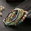 Cuff Elastic Multi-layer Charm Boho Beaded Bracelet Bangle