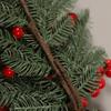 Vorgeleuchteter Weihnachtskranz mit Schleife Rote Beeren für Briefkasten, Haustür, Fenster, Außentreppen Dekoration(2ER-PACK)