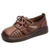 Frühlings-Neuheit Echte perforierte Sandalen Bequeme atmungsaktive römische Stil Freizeit Damenschuhe