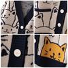 Cardigan Lavorato a Maglia Gatto Cartone Animato Maglione Autunno Inverno Donna Maglione Harajuku Cappotto Scollo a O Manica Lunga Cardigan