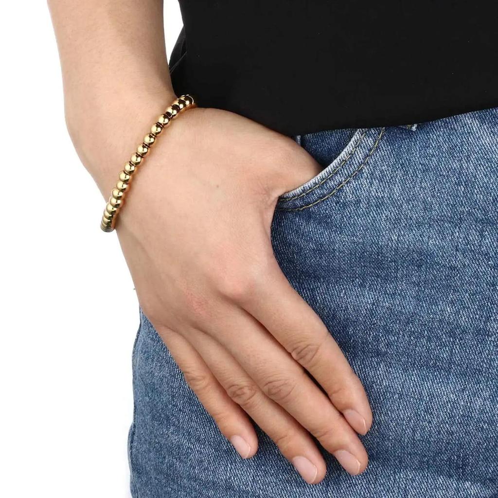 European Fashion 18K Three-Color Stainless Steel Adjustable Beaded Bracelet