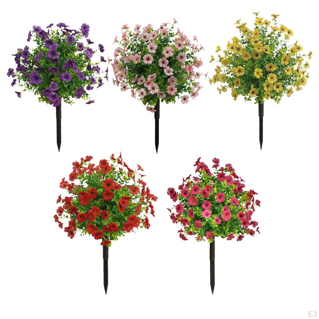 Artificial Flower Garden Stake Plant 24" Faux Greenery Shrubs for Outside Wedding