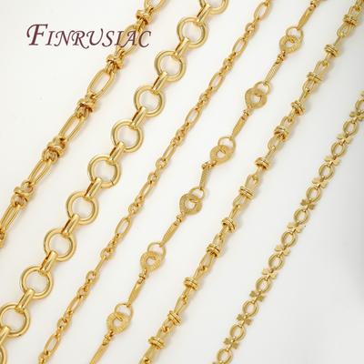 Multiple Styles 0.5-1 Meter 18K Gold Plated Roll Bulk Chains Cable Link Chains For Necklaces High Quality Jewelry Accessories