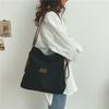 Large Capacity Fashion Canvas Shoulder Bag Women's Leisure Literature and Art Simple Solid Color Crossbody Backpack