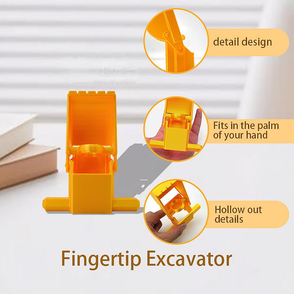 3D Printed Finger Excavator Model – Articulated Micro Mechanical Toy And Desk Tool