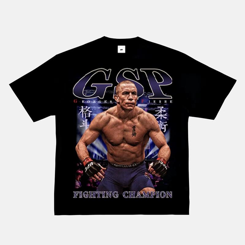 2024 New Fashion Oliveira Oliveira T-shirt UFC Printed Short Sleeve American Vintage Small Neckline Fighting Top Vintage
