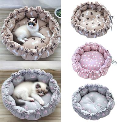 Soft Material Soft Warm Nest Creative Design Dual-Use Pet Cushion Cute Adjustable Pet Bed  For Cats