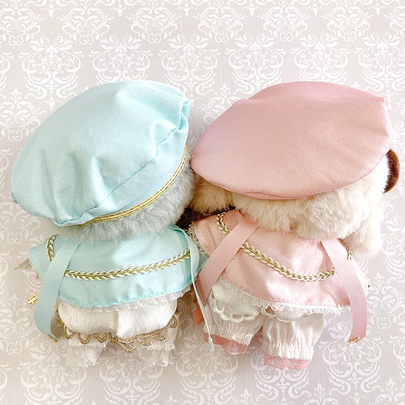 Beret, Cape, Shirt, and Pants 4-Piece Set for 10-15cm Plush Dolls, Blue [Used]