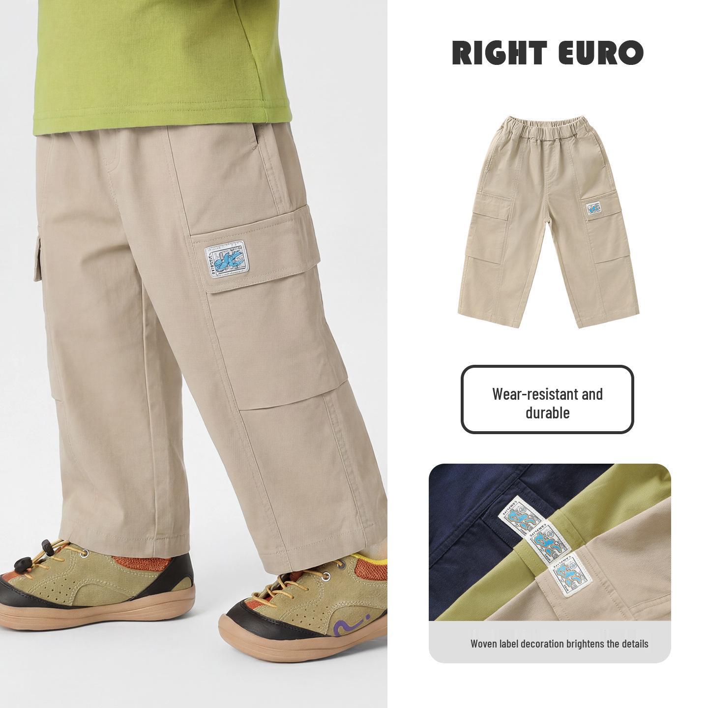 

Trendy European Boys Twill Long Pants for Spring and Autumn 2026 - Stylish Kids Toddler Wear 110 cm хакі