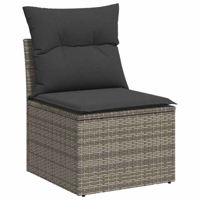 VidaXL Garden Furniture Set 5 Pcs with Grey Cushions Wicker 3326241