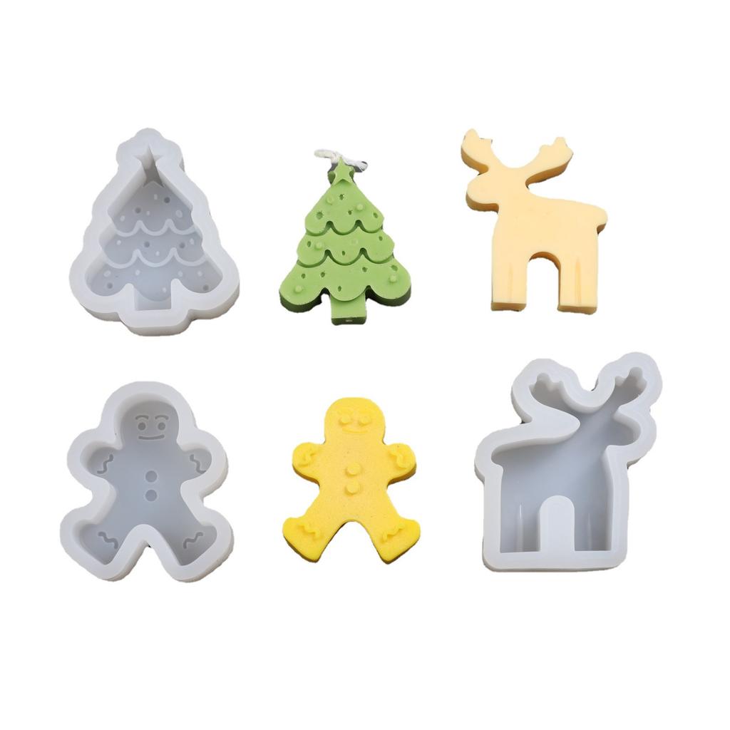 1-5PCS Christmas Silicone Candle Mold DIY Handmade Aromatherapy Molds Baking Resin Soap Decorative Ornament Tools for Home Decor