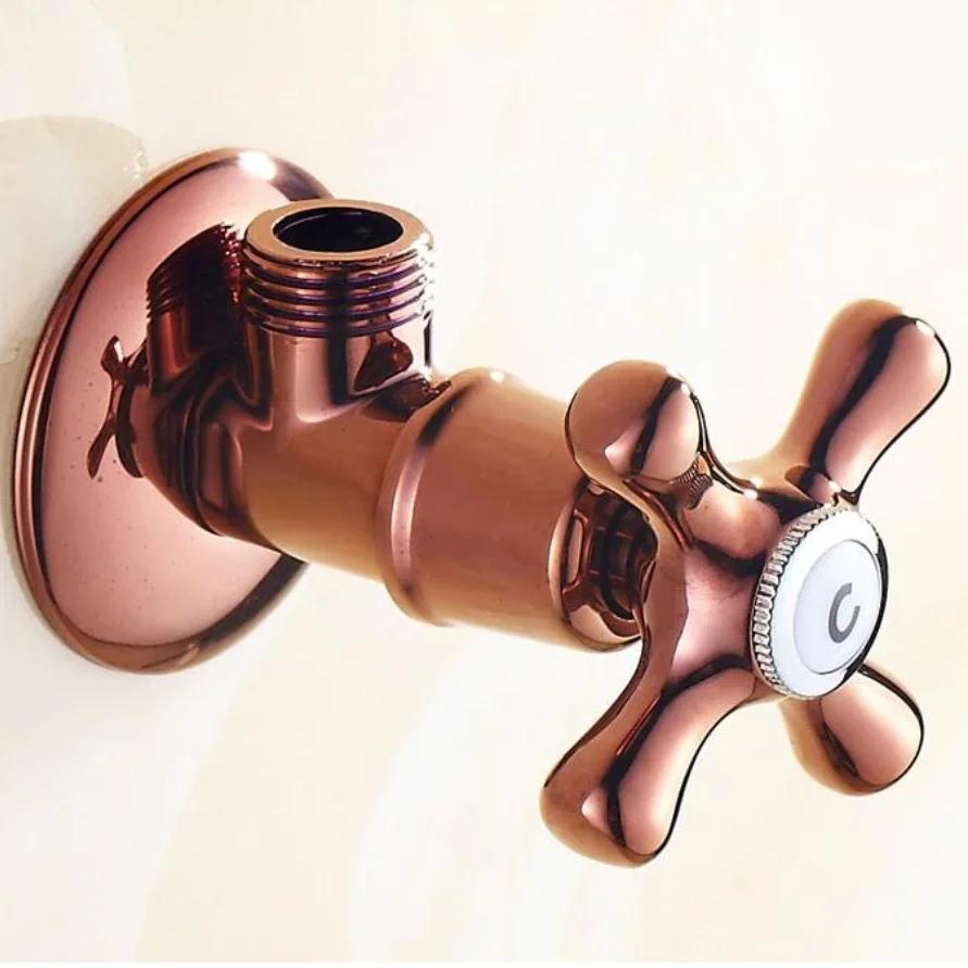 golden New 1/2"malex 1/2" male Brass Bathroom Angle Stop Valve Antique finish Filling valves bathroom part 5 color