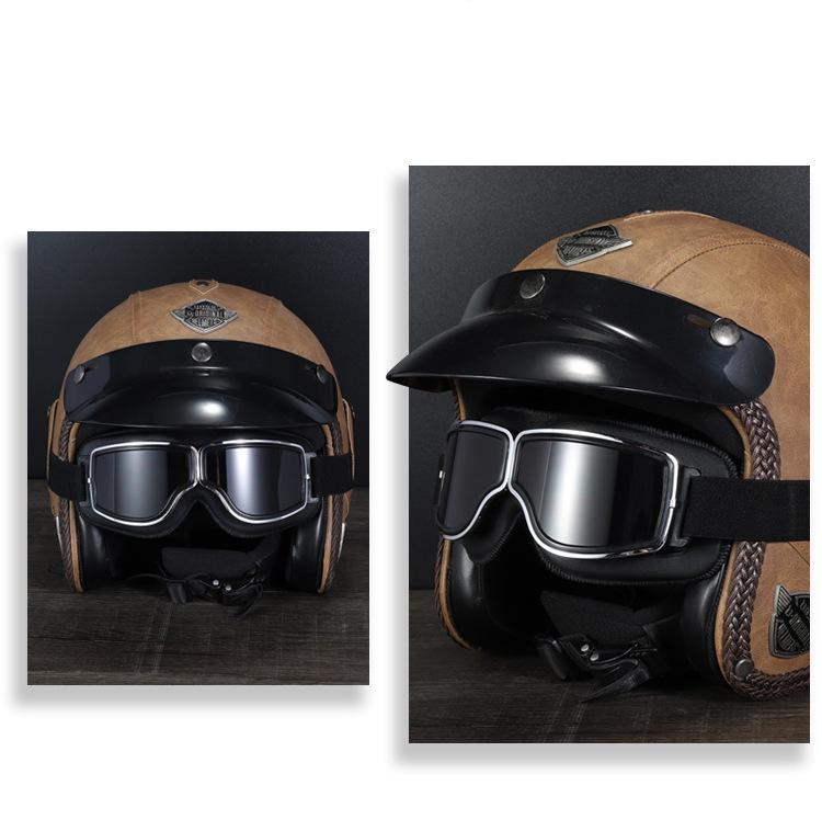 Trendy Retro Harley-Style Windproof Motorcycle Goggles with Sun Protection