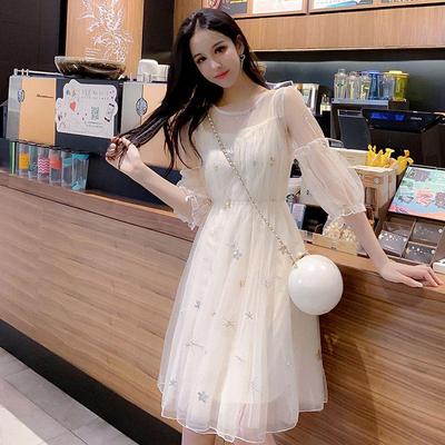 Trending Mid-Sleeve Fairy Forest Style Autumn Dress for Women 2026