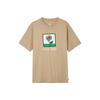 Men's Solid Color T-Shirt with Small Floral Print In Khaki