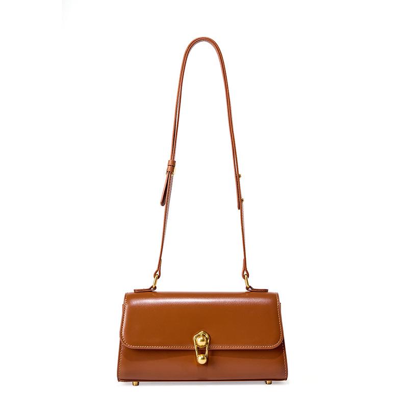 2025 Women's French Baguette Bag: Genuine Leather Crossbody Underarm Bag for Spring/Summer