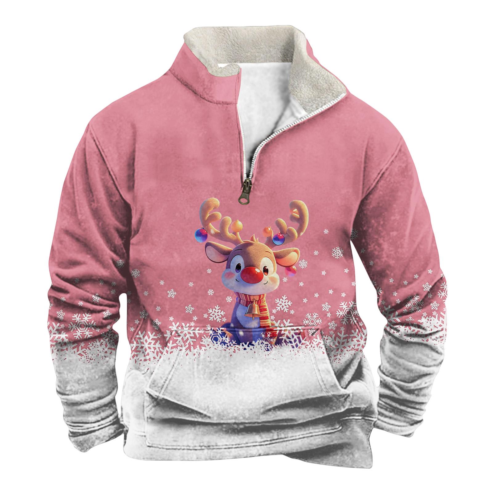 

Весна та чоловічий світшот зі стоячим коміром - це повсякденні светри для активного відпочинку M рожевий