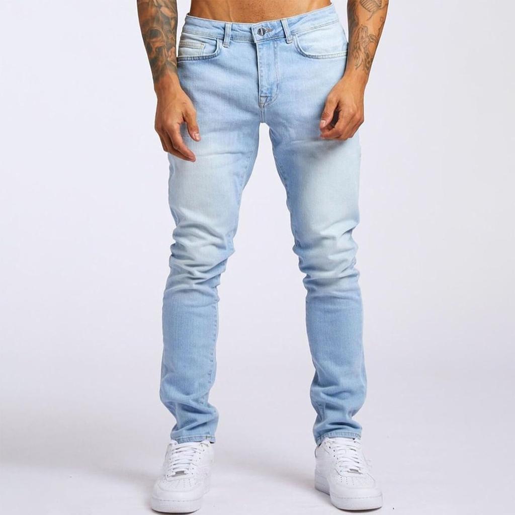 Heren Denim Jeans Streetwear Losse Pasvorm Casual Slim Stretch Broeken Klassiek Vijfzakken Ontwerp Normale Taille Amerikaanse Stijl