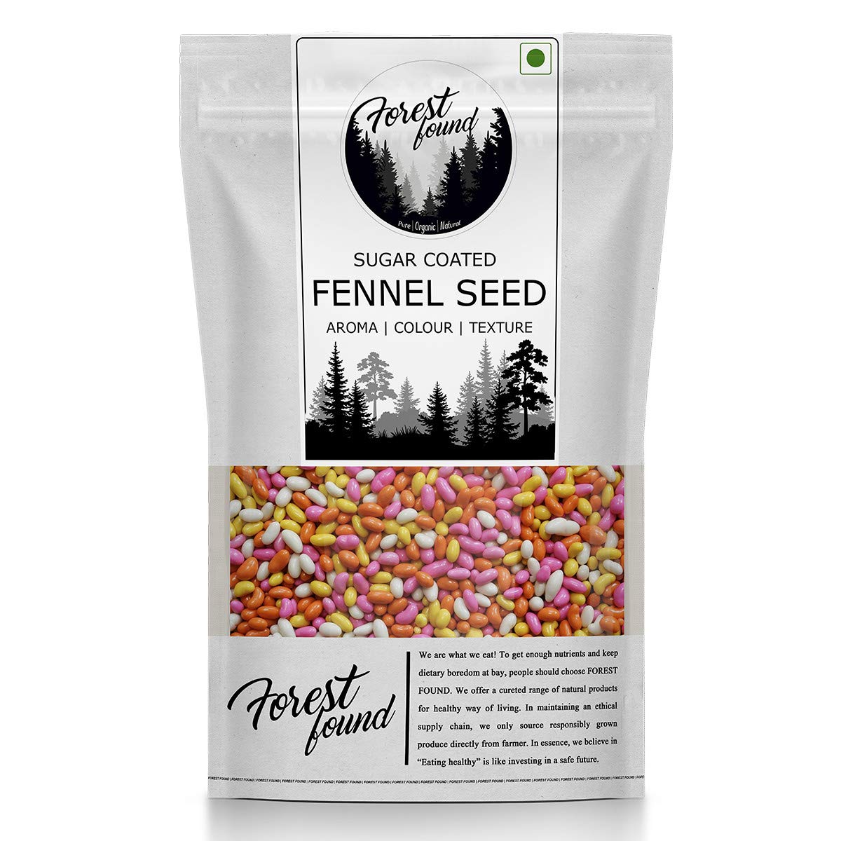 

Forest Found Sugar Coated Fennel Seeds Candy, Saunf | Mouth Freshener Mukhwas (900 gram)