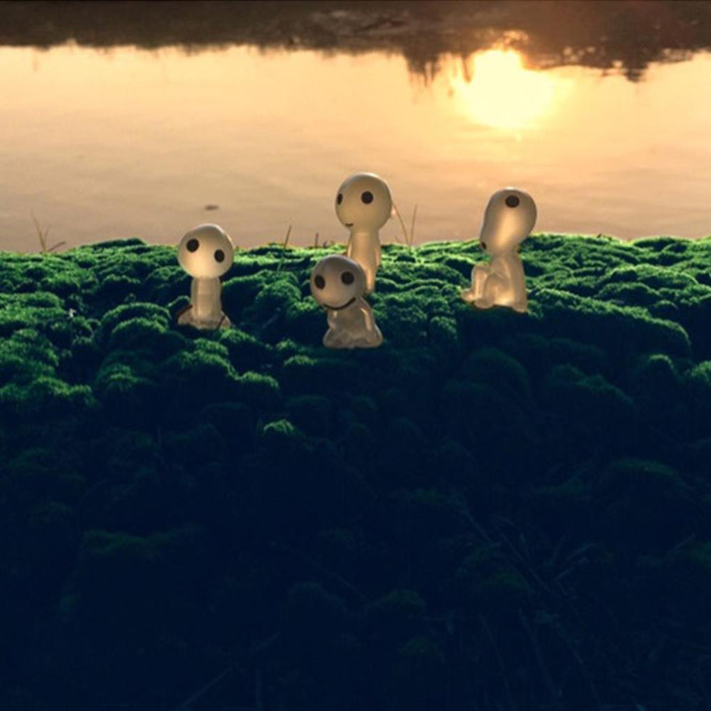 6 Pieces Specter Miniature Ornaments Luminous Alien Car Decoration Resin Statue Flower Pot Garden Landscape Decor