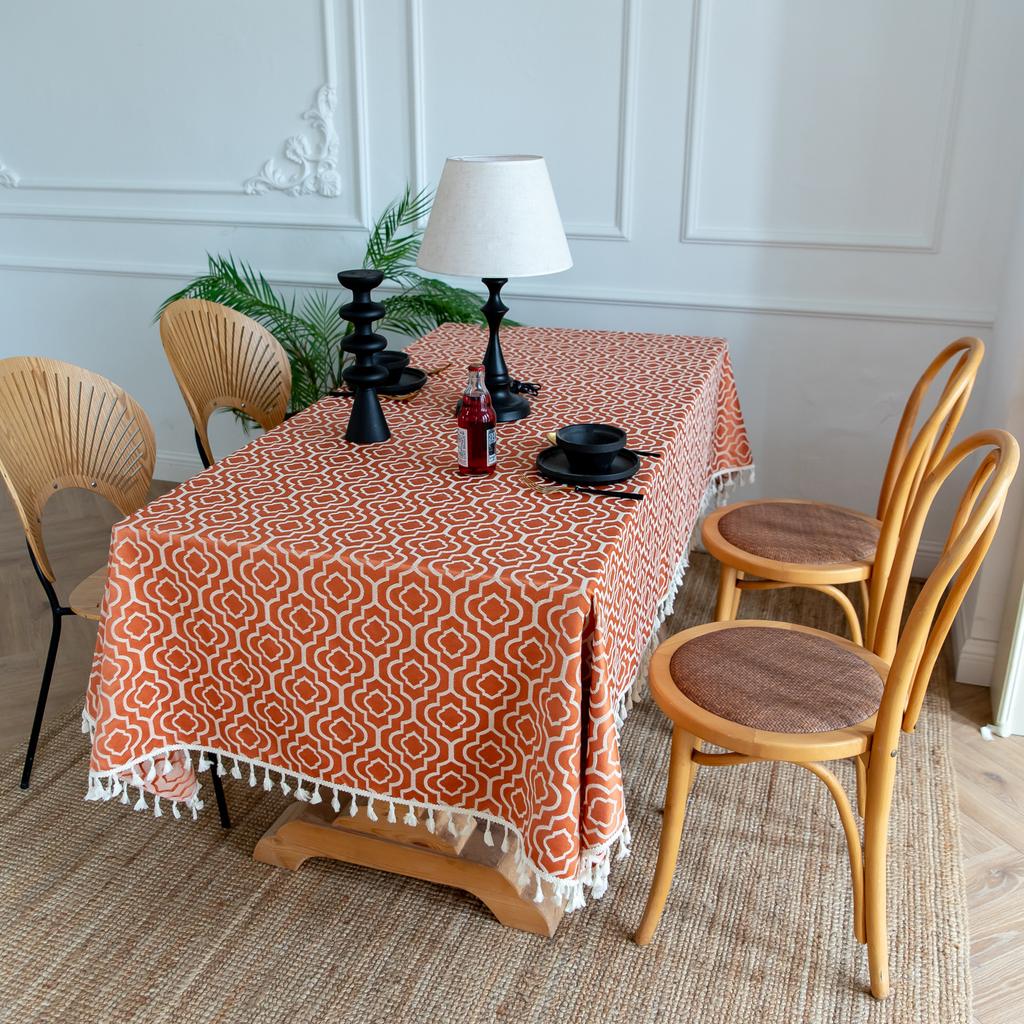 Small Fresh Pure Cotton Dining Table Cloth Party Indoor Gaibuwen Art Cotton Small Floral Table Cloth Art