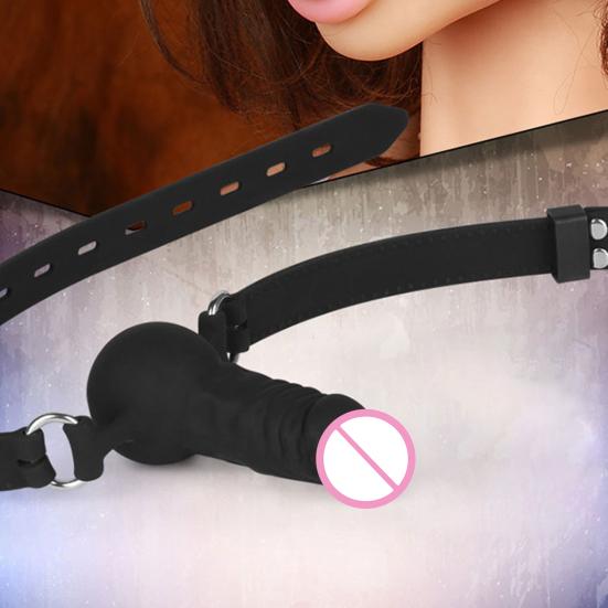 Odolná hračka s míčkem Gag Bezpečné jemné zpracování Black Gag Mouth Ball Bondage Dildo pro páry